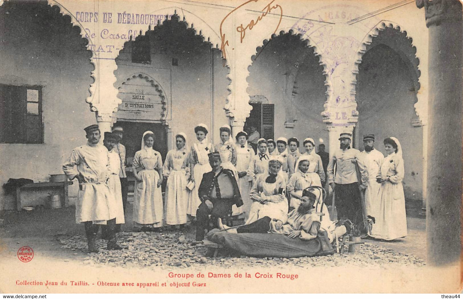 MAROC - Groupe De Dames De La Croix-Rouge -  Infirmières  - Tampon " Corps De Débarquement De Casablanca - Etat-Major " - Altri & Non Classificati