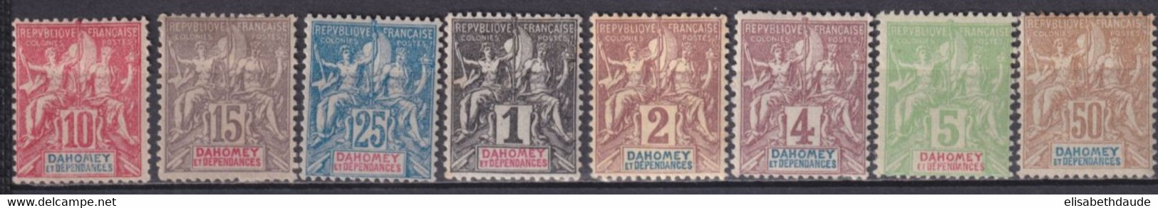 DAHOMEY - 1900/1901 - YVERT N°6/13 * MH - COTE = 104 EUR. - - Neufs