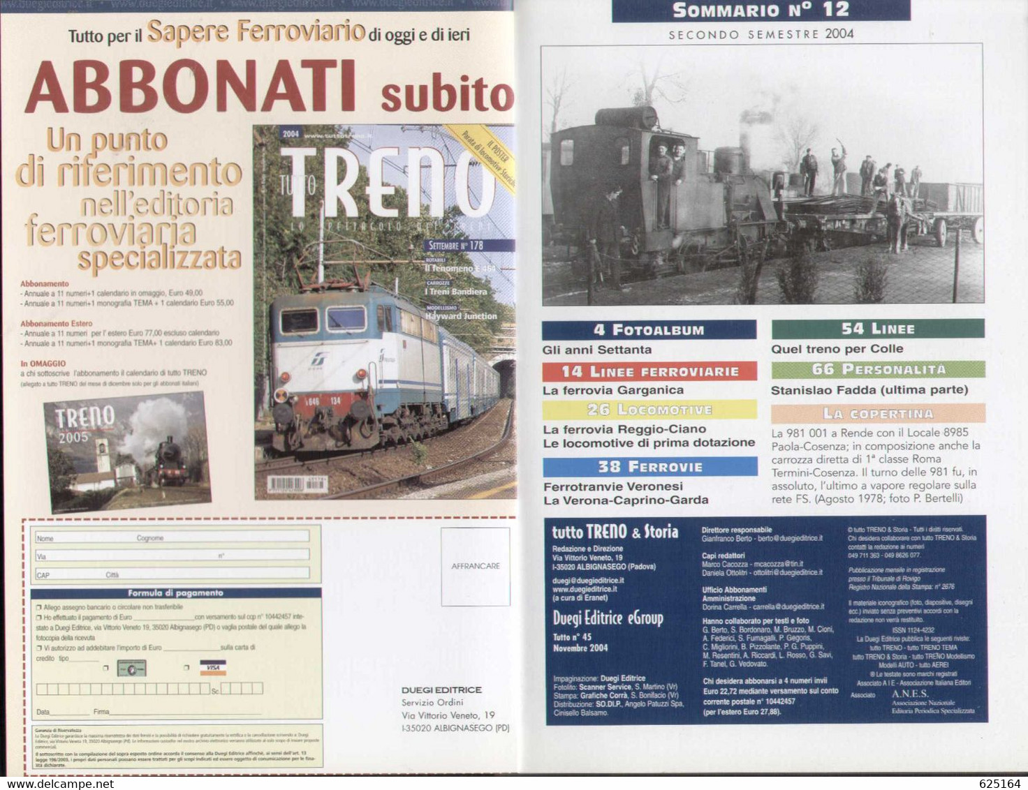 Magazine TUTTO TRENO STORIA No 12 2004 - Fotoalbum Anni '70   - En Italien - Ohne Zuordnung