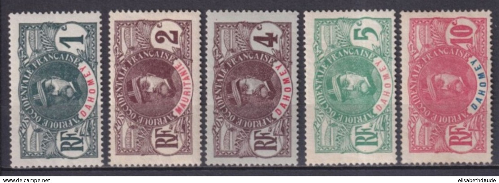 DAHOMEY - 1906 - YVERT N°18/22 * MH - COTE = 66 EUR - FAIDHERBE - Nuovi