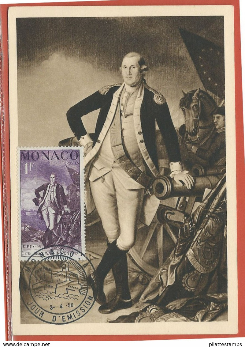 WASHINGTON MONACO CARTE MAXIMUM DE 1956 - George Washington