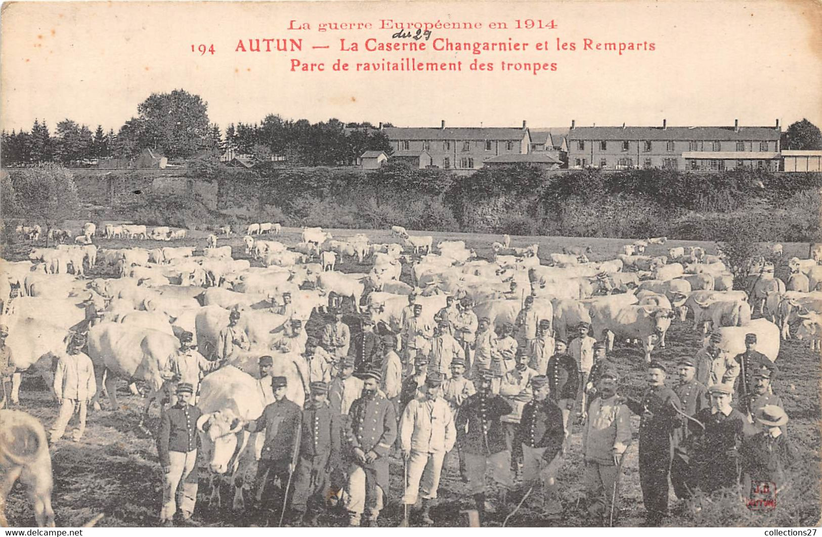 71-AUTUN- LA CASERNE CHANGARNIER ET LES RAMPARTS PARC DE RAVITAILLEMENT DES TROUPES - Autun