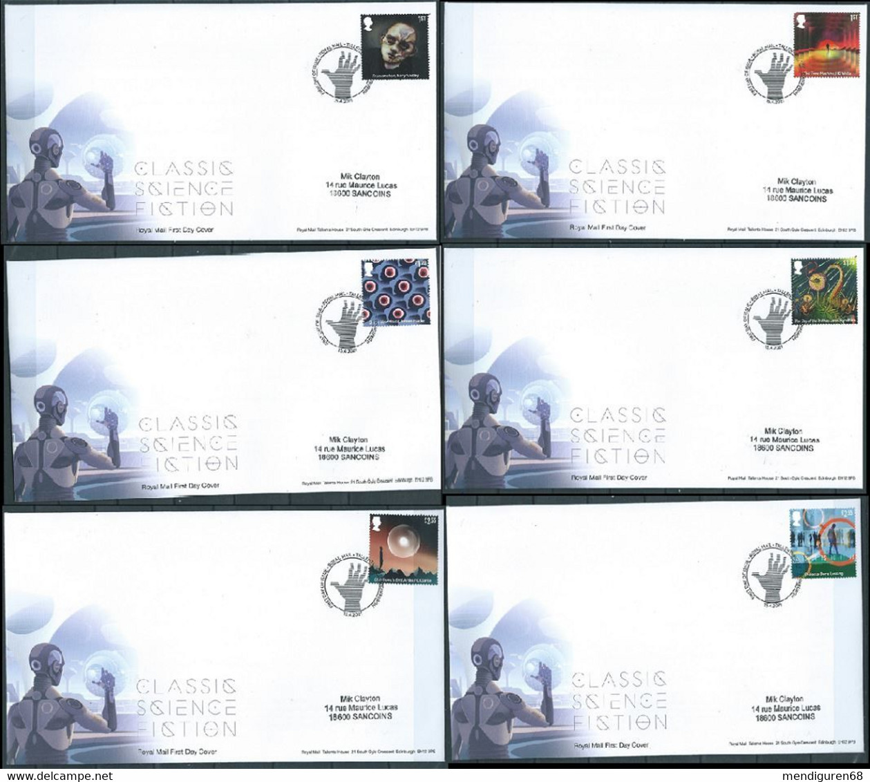 GROSSBRITANNIEN GRANDE BRETAGNE GB 2021 CLASSIC SCIENCE FICTION SET 6V FDC 20 SG 4503-08 MI 4753-58 YT 5167-72 SC 4093- - 2011-2020 Decimal Issues