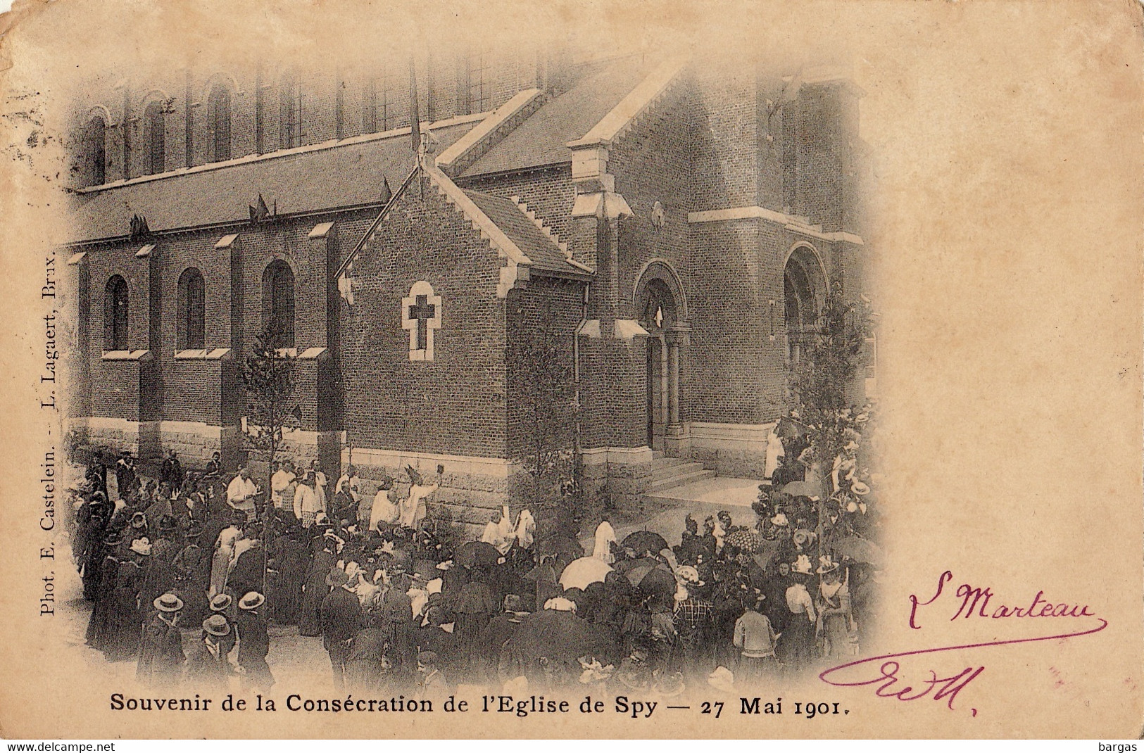 Carte Postale Spy Souvenir De La Consécration De L'église 27 Mai 1901 - Jemeppe-sur-Sambre