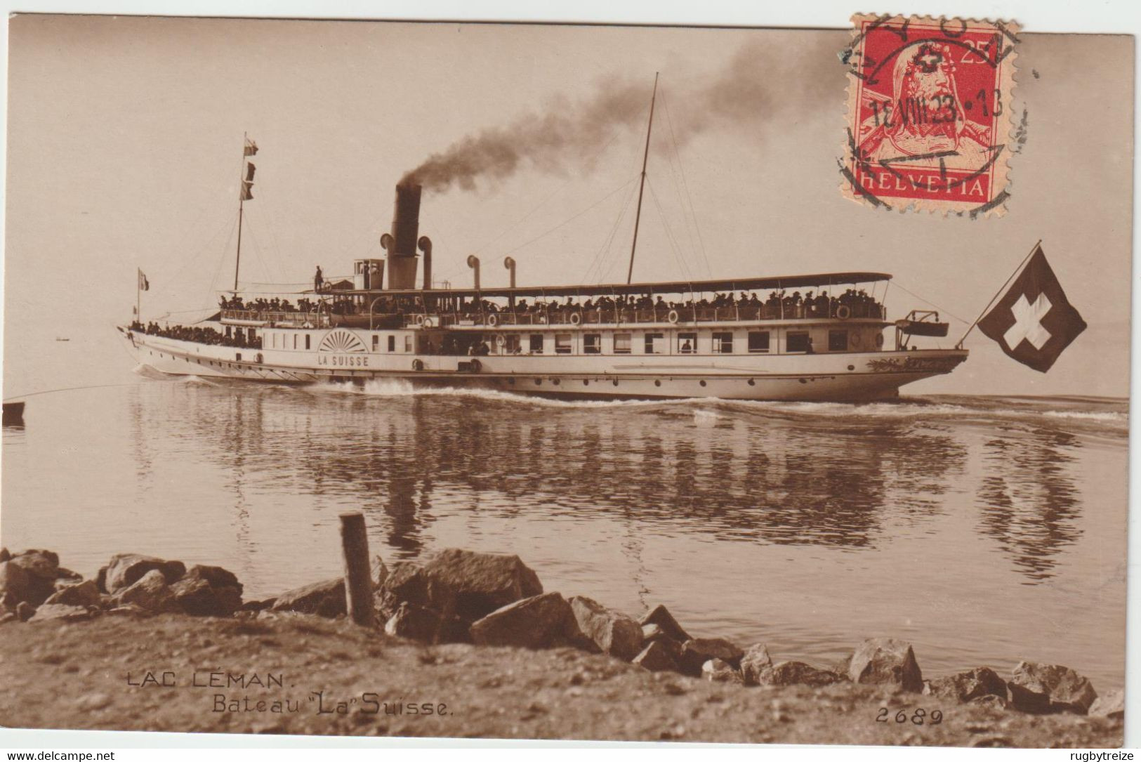 5517 Bateau à Vapeur "LA SUISSE"  NYONS NYON Monnot Paris 1923 - Ferries