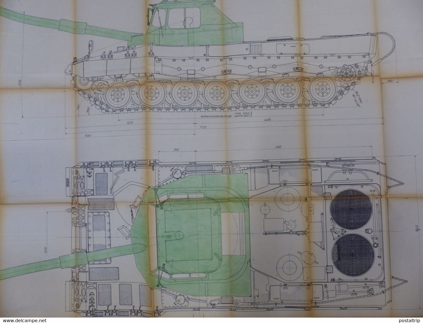 HUEGE LOT (+-35 PRINTS) lot technical drawings of military vehicles and electric circuits, including 'Fahrschulpanzer'