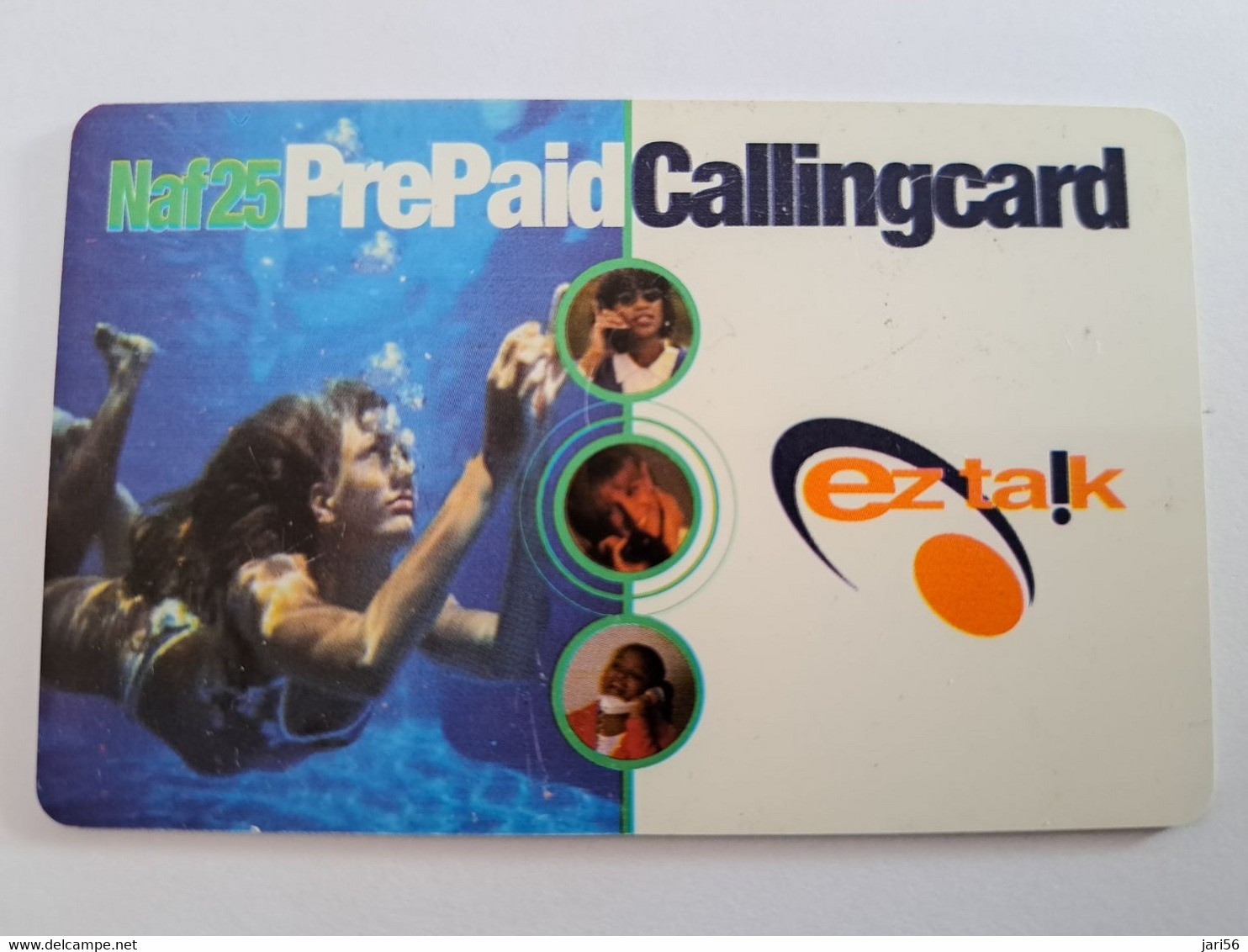 CURACAO NAF 25,- LADY UNDERWATER/ DARK  SERIAL NR/   PREPAID CALLINGCARD (RR)   EZ TALK THICK CARD    ** 11019 ** - Antilles (Netherlands)