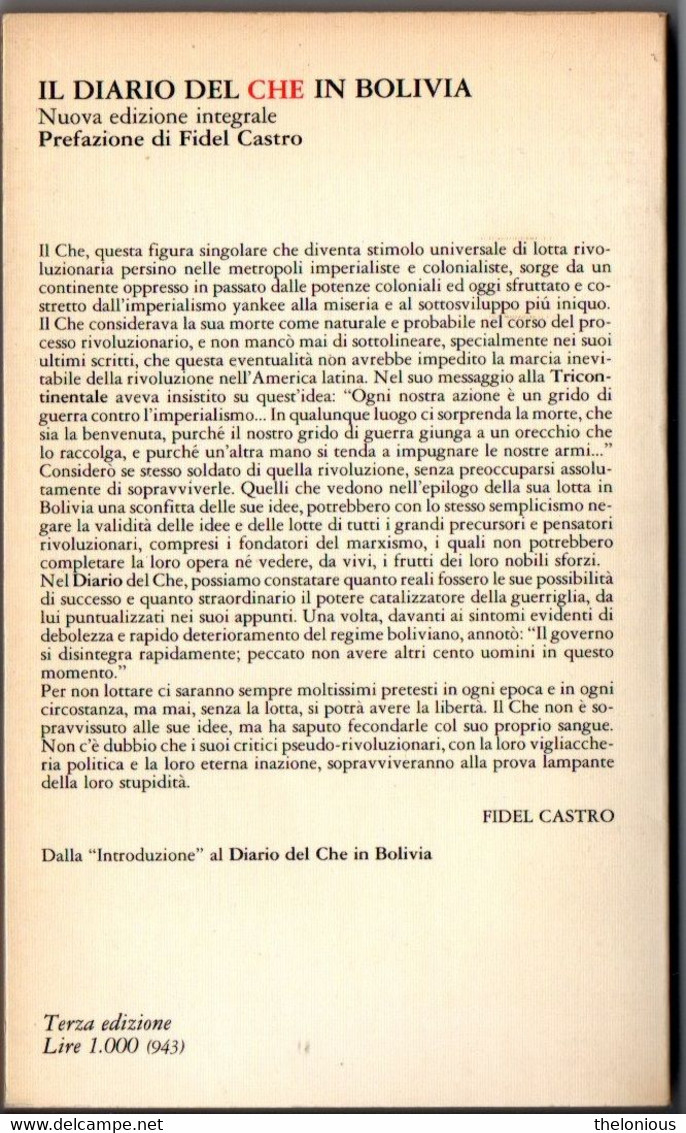 # Diario Del Che In Bolivia - Nuova Edizione Integrale - Feltrinelli 580 - Pocket Uitgaven