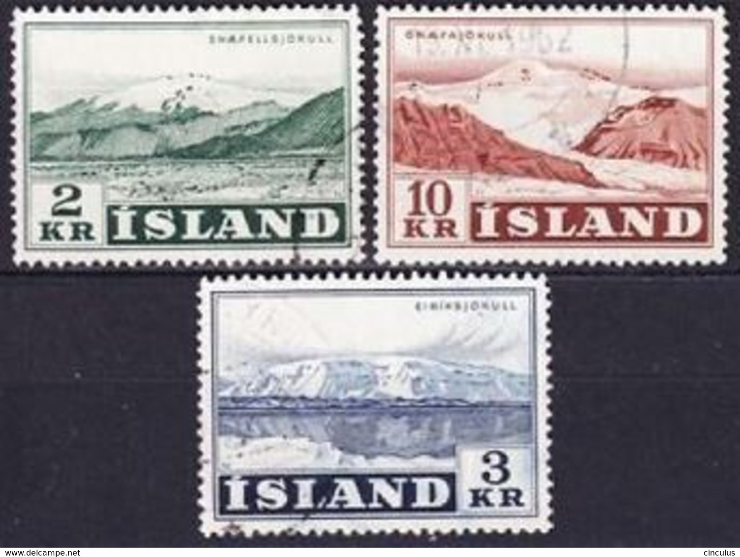 1957. Iceland. Landscapes. Used. Mi. Nr. 316-18 - Usati