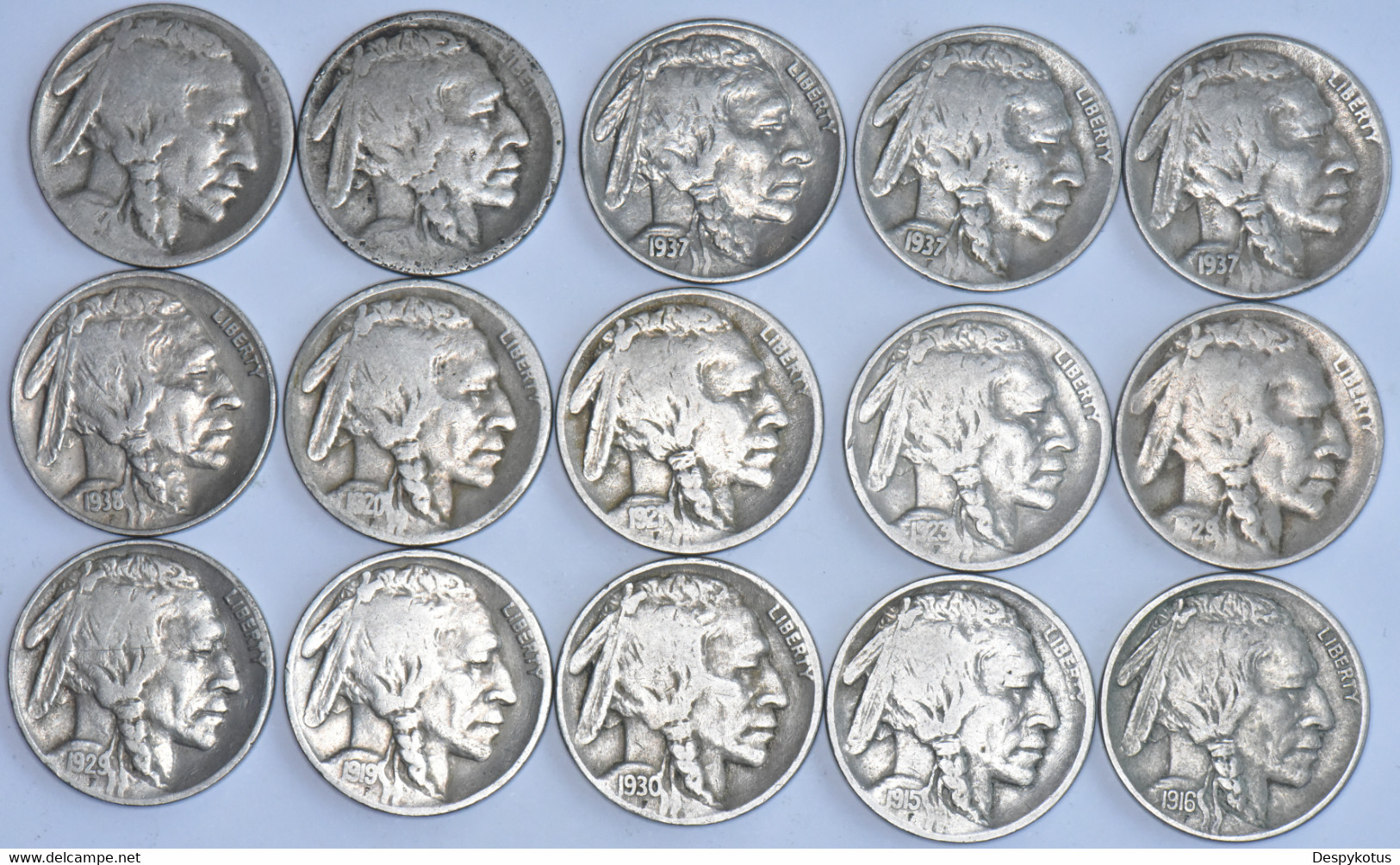 Etats-Unis - Lot De 15 Buffalo Nickels - 07-123 - 1913-1938: Buffalo