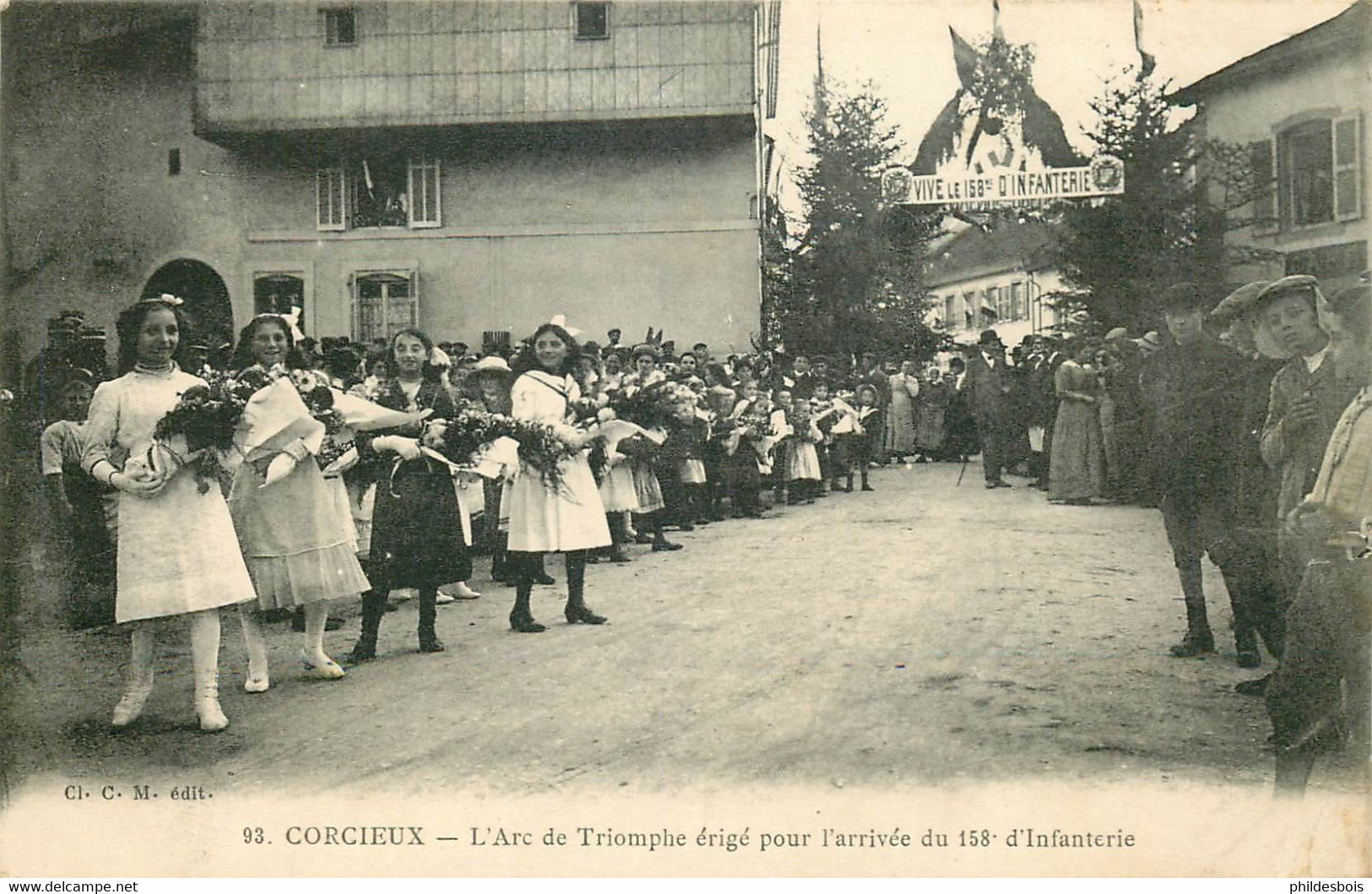 VOSGES  CORCIEUX Arc De Triomphe érigé Pour L'arrivée Du 158e Infanterie - Corcieux