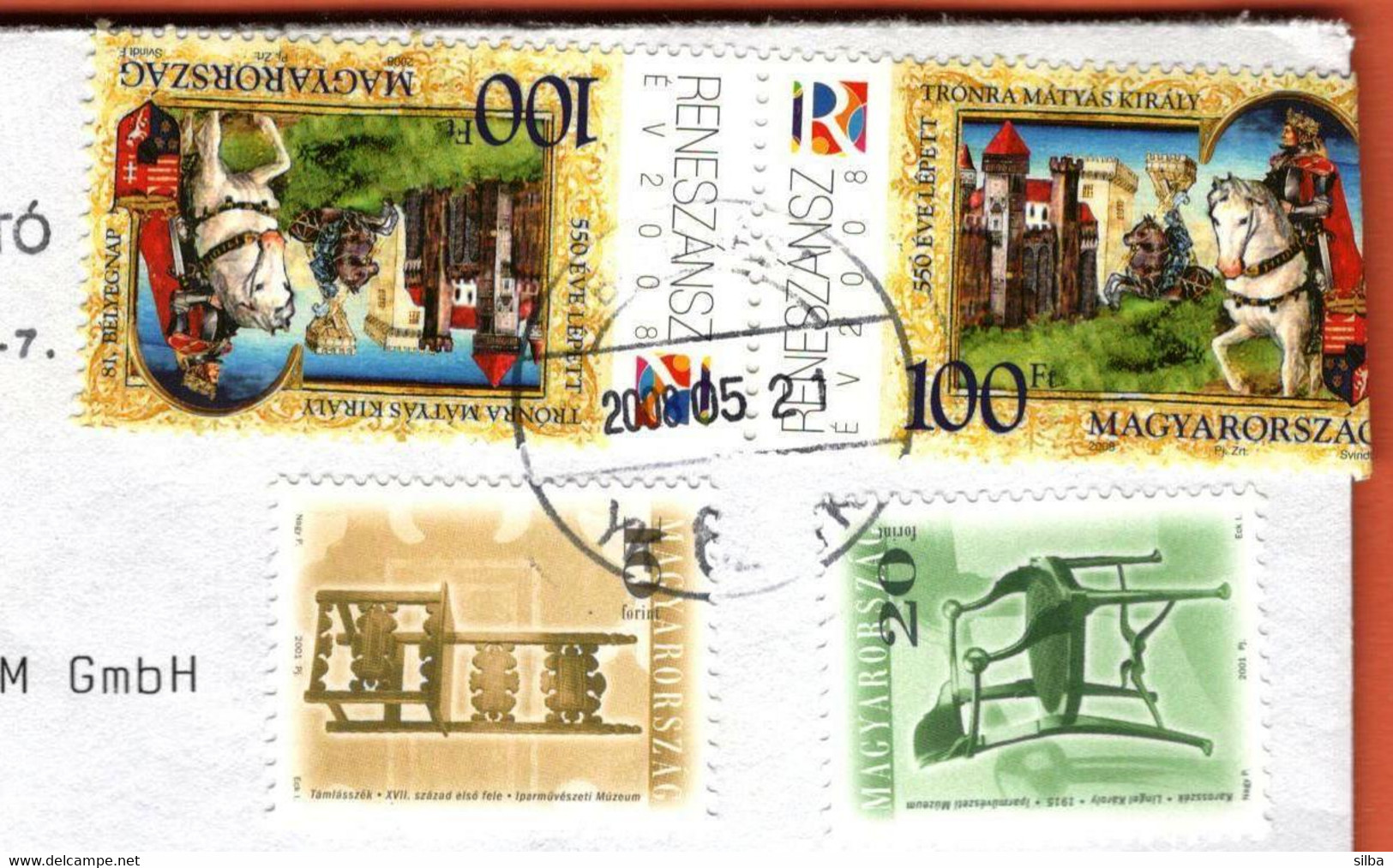 Hungari / 2001 Furniture,  Chair, 2008 Stamp Day - 550th Anniversary Of The Election Of Matyas, Horse, Castle - Cartas & Documentos