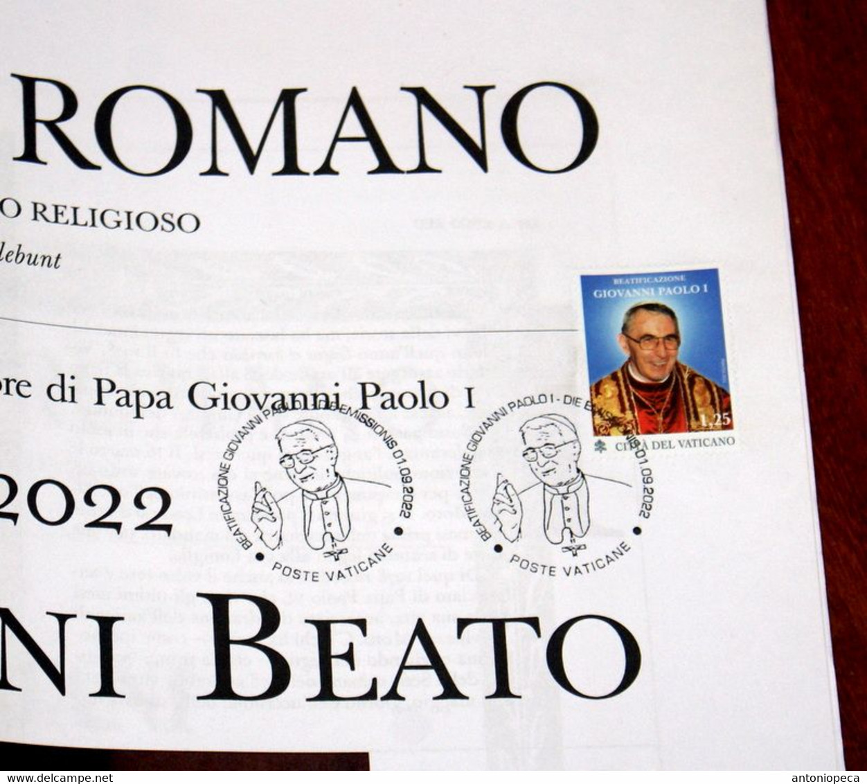 VATICAN 2022, BEATIFICAZIONE PAPA GIOVANNI PAOLO I, OSSERVATORE ROMANO FDC - Unused Stamps