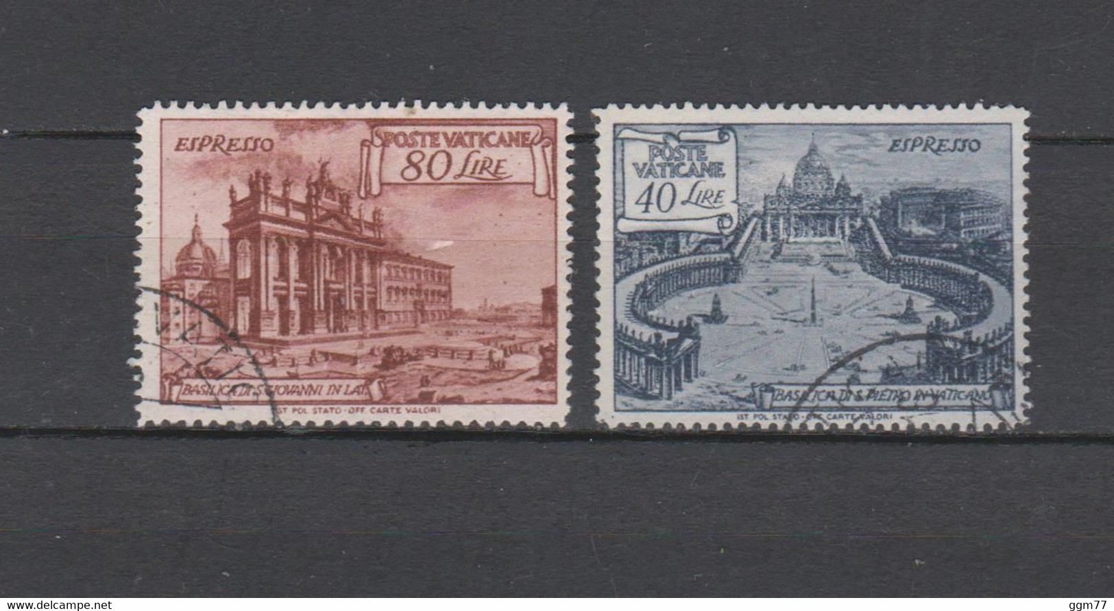 EXPRES N° 11 & 12 = 2 TIMBRES VATICAN EXPRES OBLITERES DE 1949  Cote : 40 € - Eilsendung (Eilpost)