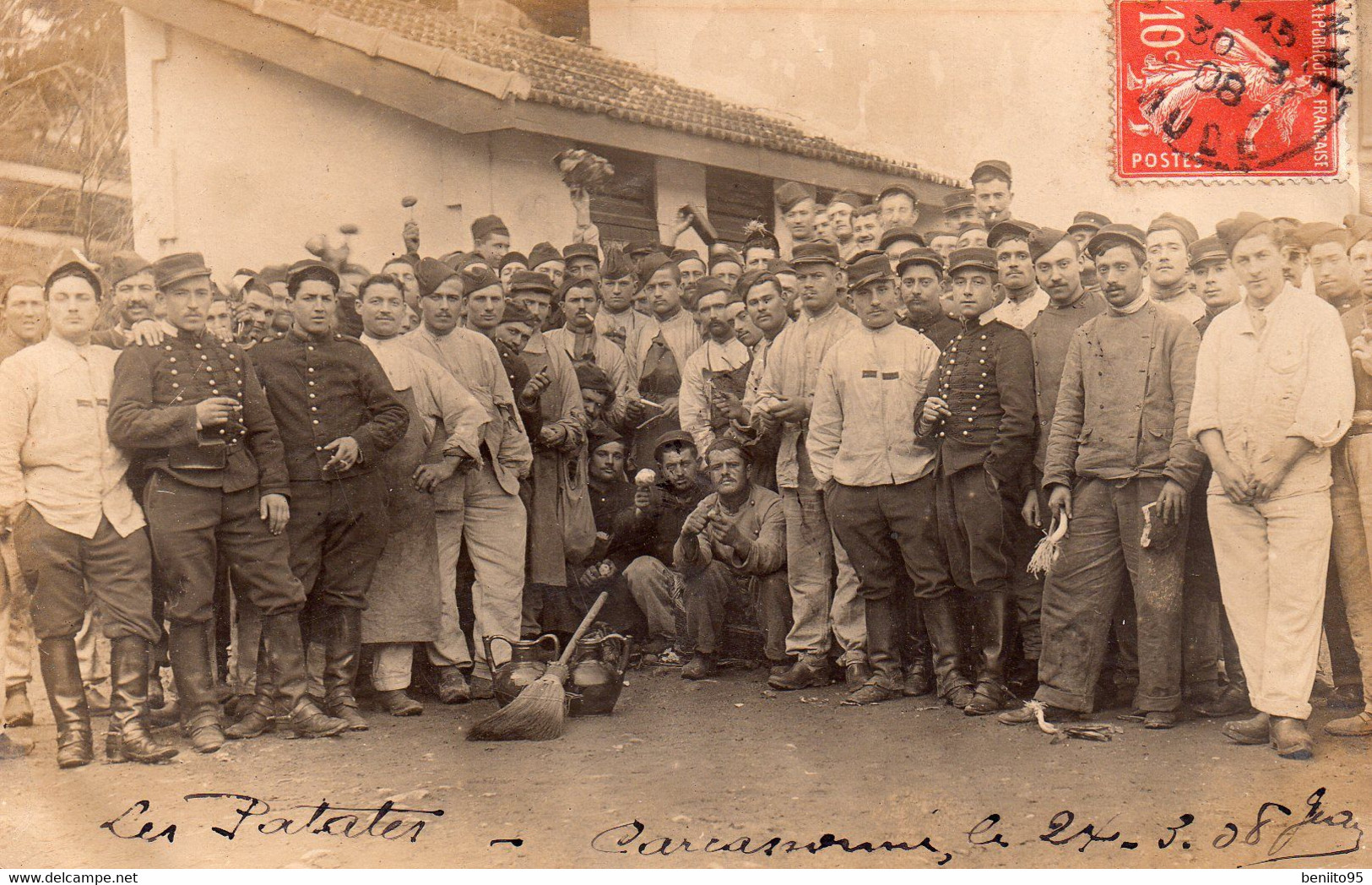 CARTE-PHOTO De CARCASSONNE - La Corvée De Patates. - Carcassonne