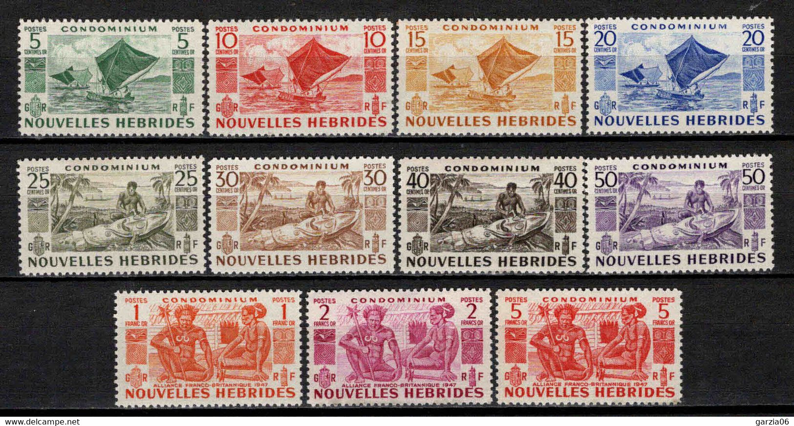 Nouvelles Hébrides  - 1953  -  Série Courante - N° 144 à 154  - Neuf ** - MNH -  Sauf 144/148/149/151/152 Neufs * - MLH - Nuovi