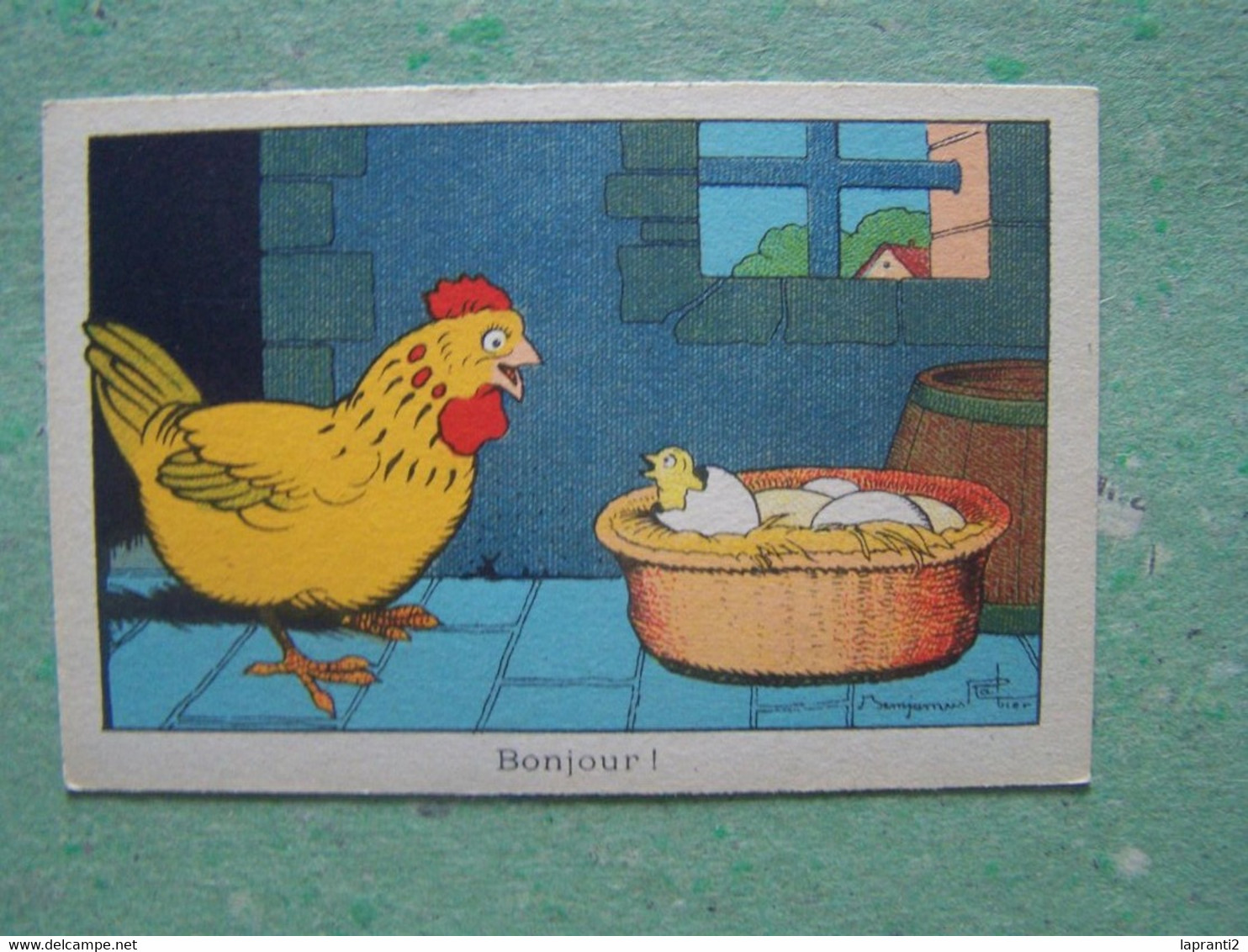 LES ILLUSTRATEURS. BENJAMIN RABIER. LES POULES. "BONJOUR". - Rabier, B.