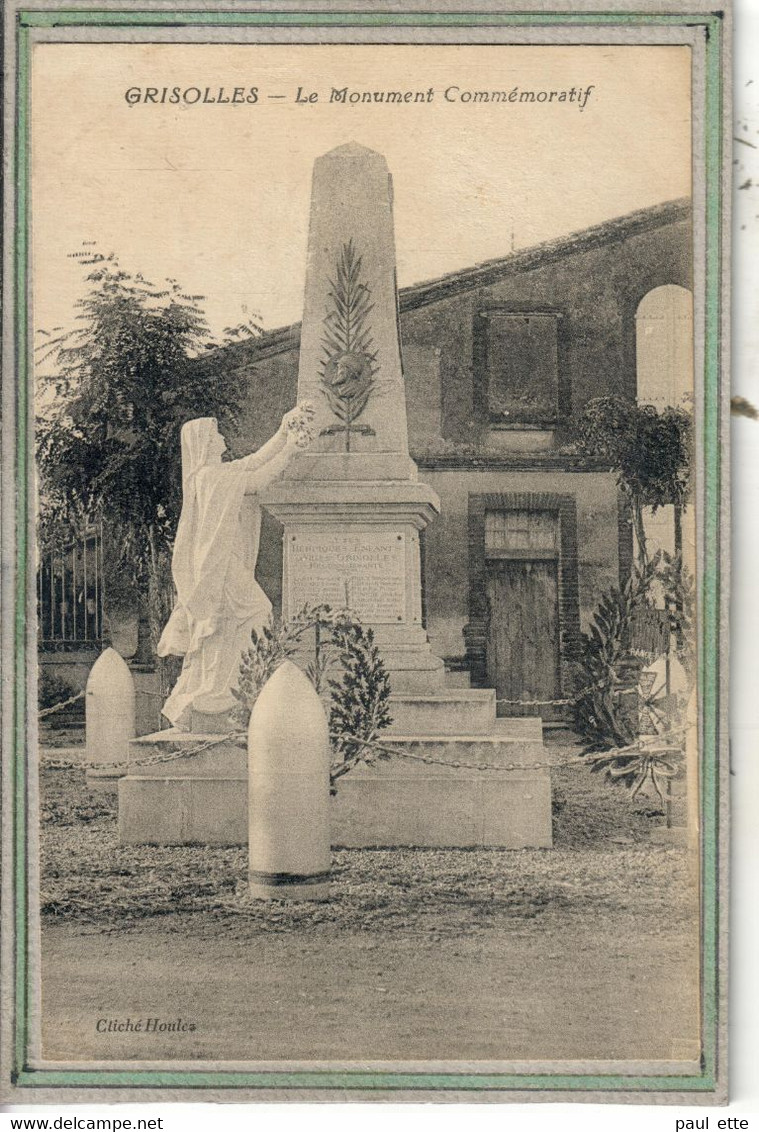 CPA - (82) GRISOLLES - Aspect Du Monument Aux Morts Dans Les Années 20 - Grisolles