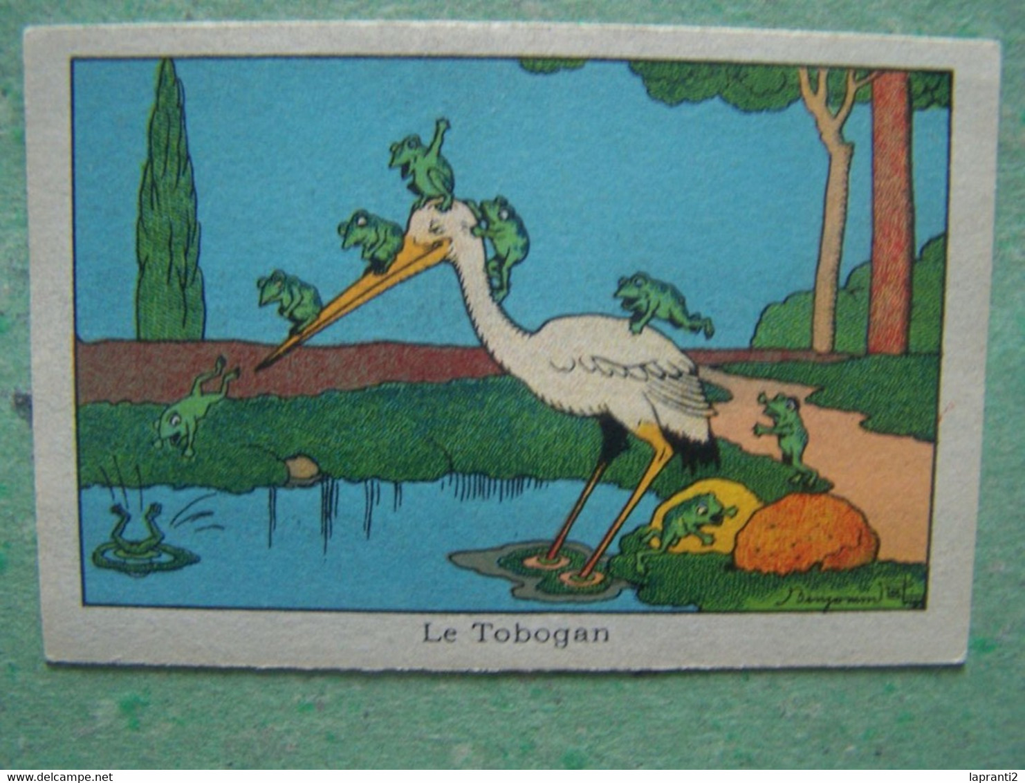 LES ILLUSTRATEURS. BENJAMIN RABIER. LES CIGOGNES. LES GRENOUILLES. "LE TOBOGAN" - Rabier, B.