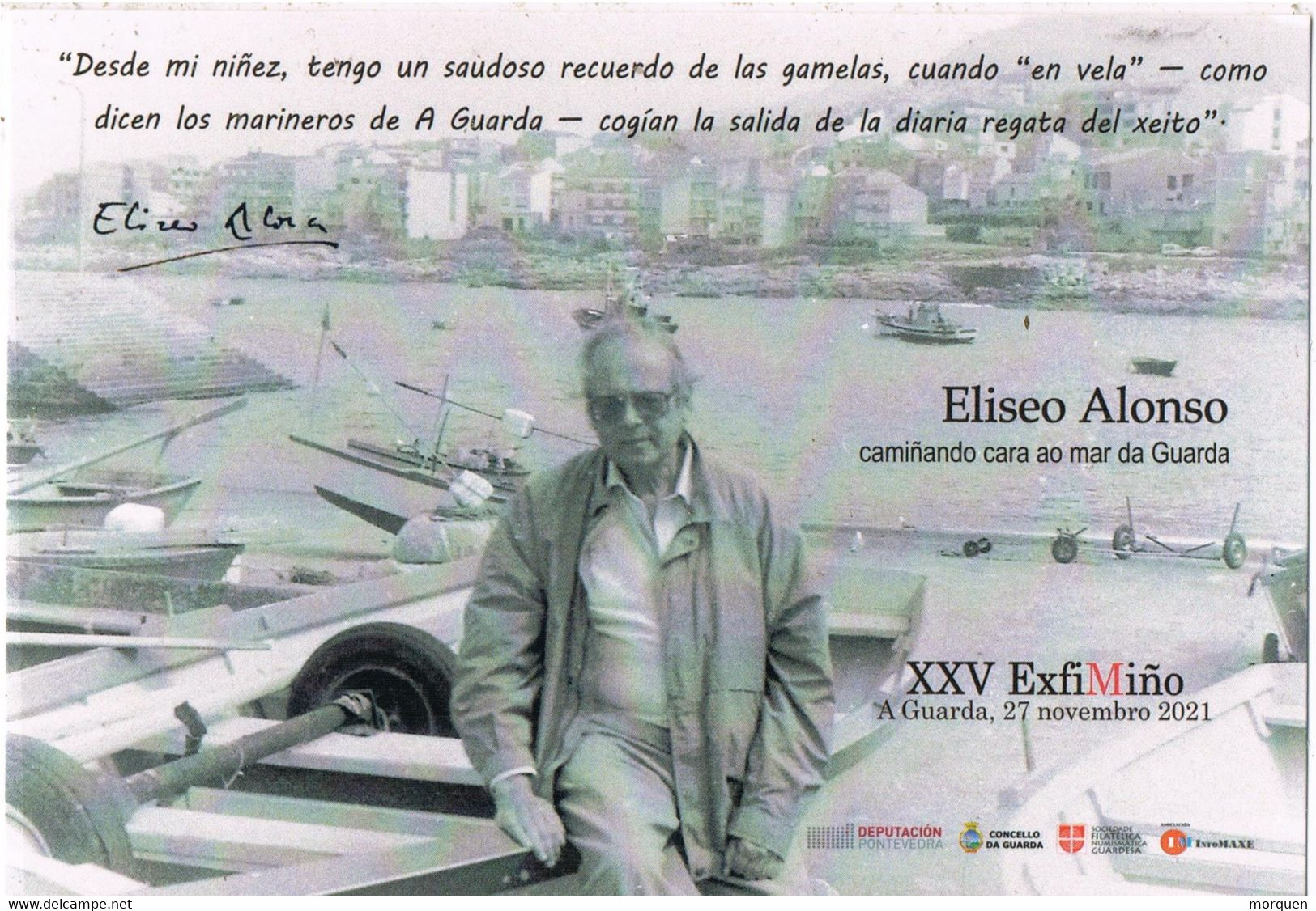 46711. Entero Postal TU SELLO,  A GUARDA (Pontevedra) 2021.  EXFIMIÑO. Eliseo Alonso - 1931-....