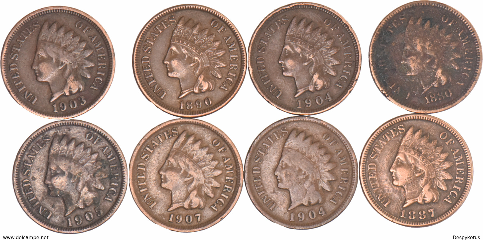 Etats-Unis - Lot De 8 Indian Head Cents / Indian Penny - 07-128 - 1859-1909: Indian Head