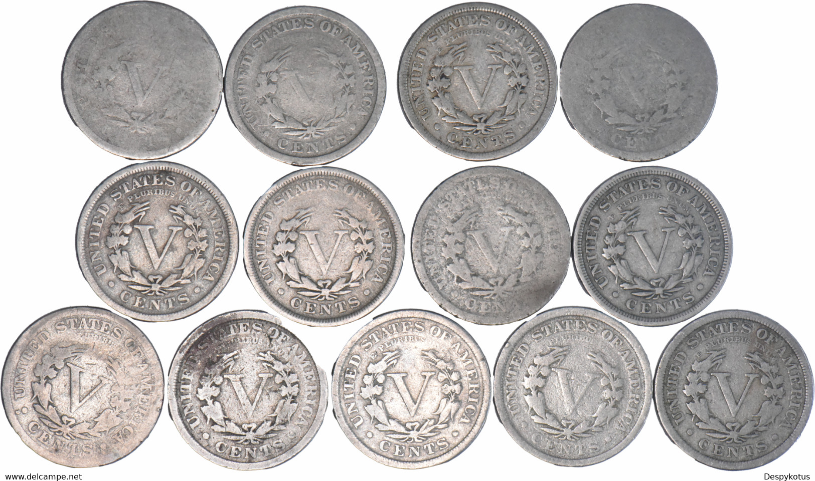 Etats-Unis - Lot De 13 Liberty Nickels - 07-130 - 1883-1913: Liberty