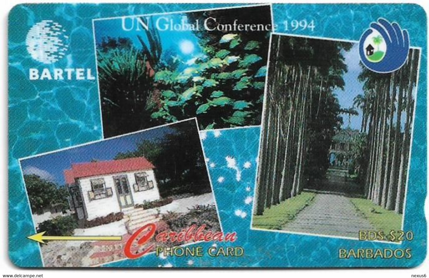 Barbados - C&W (GPT) - Un Global Conference 1994, 13CBDA, 1994, Used - Barbades