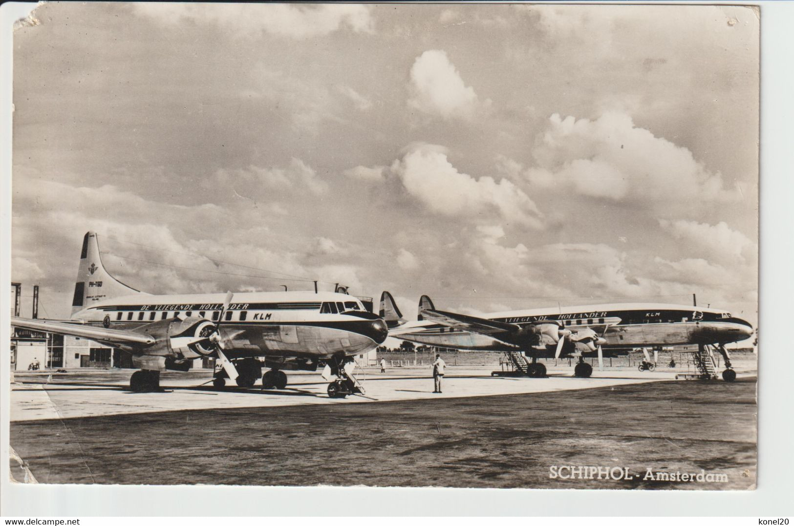 Vintage Rppc KLM K.L.M Royal Dutch Airlines Lockheed Constellation & Convair @ Schiphol Amsterdam Airport - 1919-1938: Entre Guerres