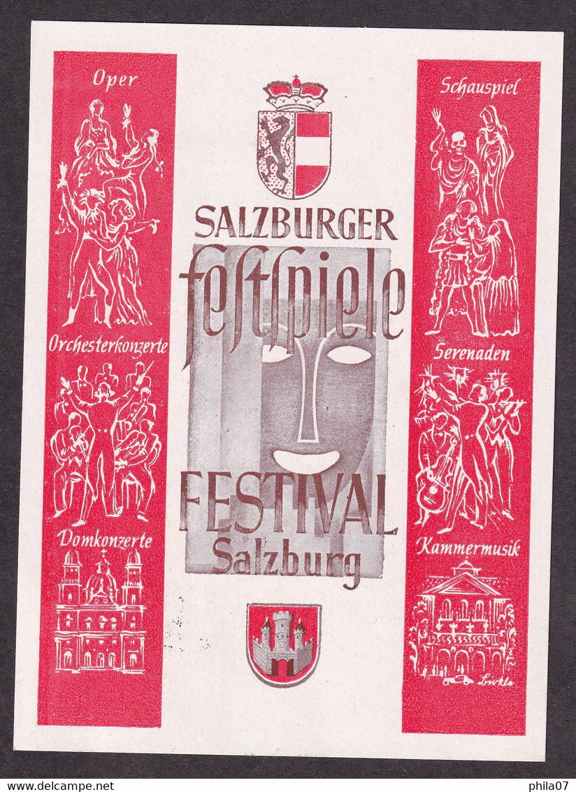 AUSTRIA - Propaganda Card - Salzburger Festspiele Festival Salzburg / 2 Scans - Autres & Non Classés