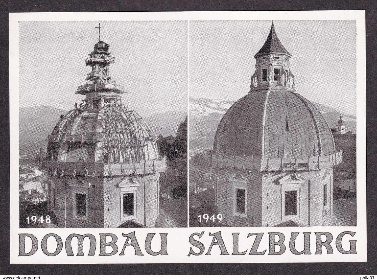 AUSTRIA - Propaganda Card - Dombau Salzburg 1948-1949 / 2 Scans - Autres & Non Classés
