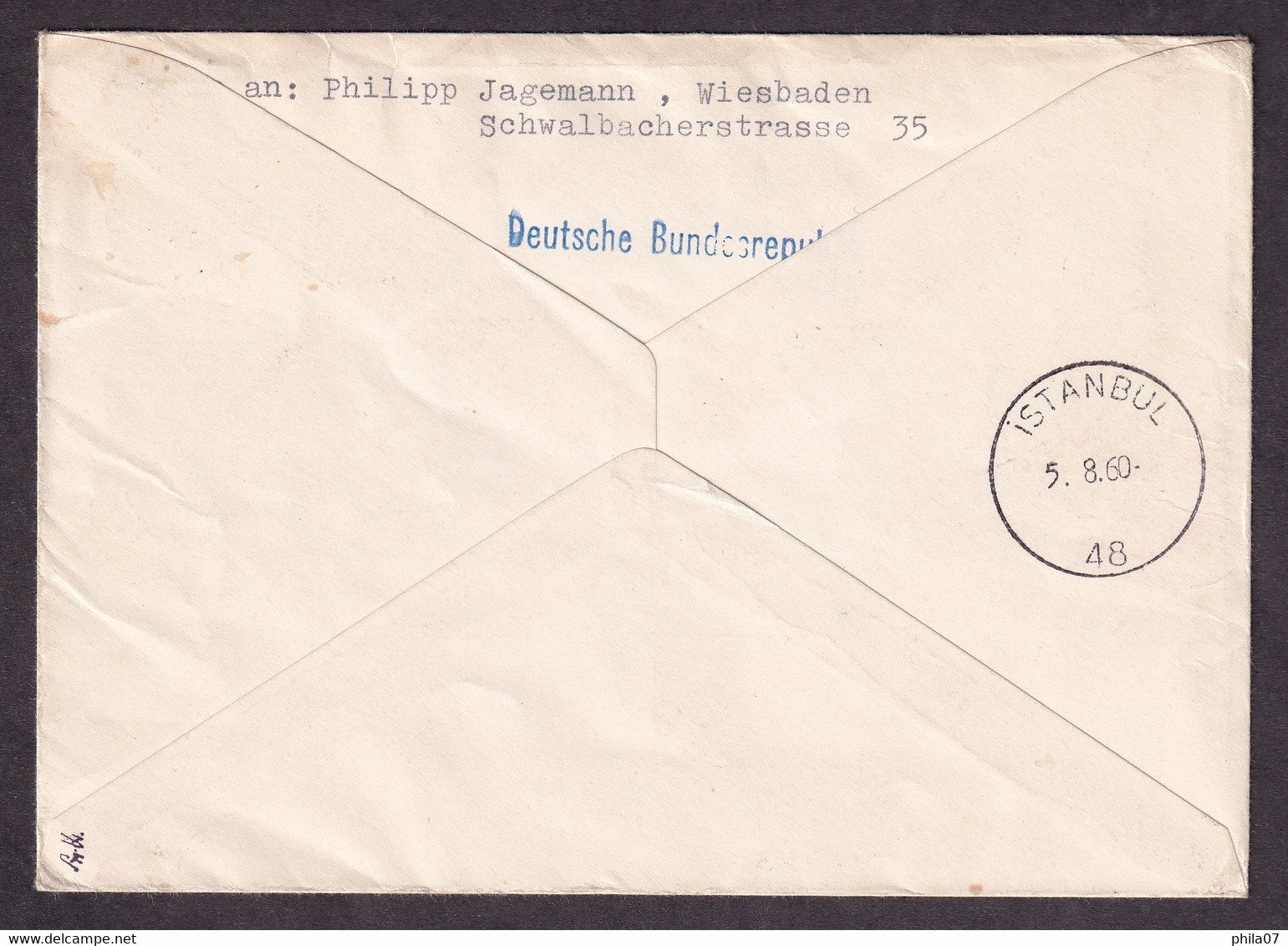 AUSTRIA - Wien-Beograd-Istanbul 1960. Traveled Envelope With Commemorative Cancel / 2 Scans - Premiers Vols