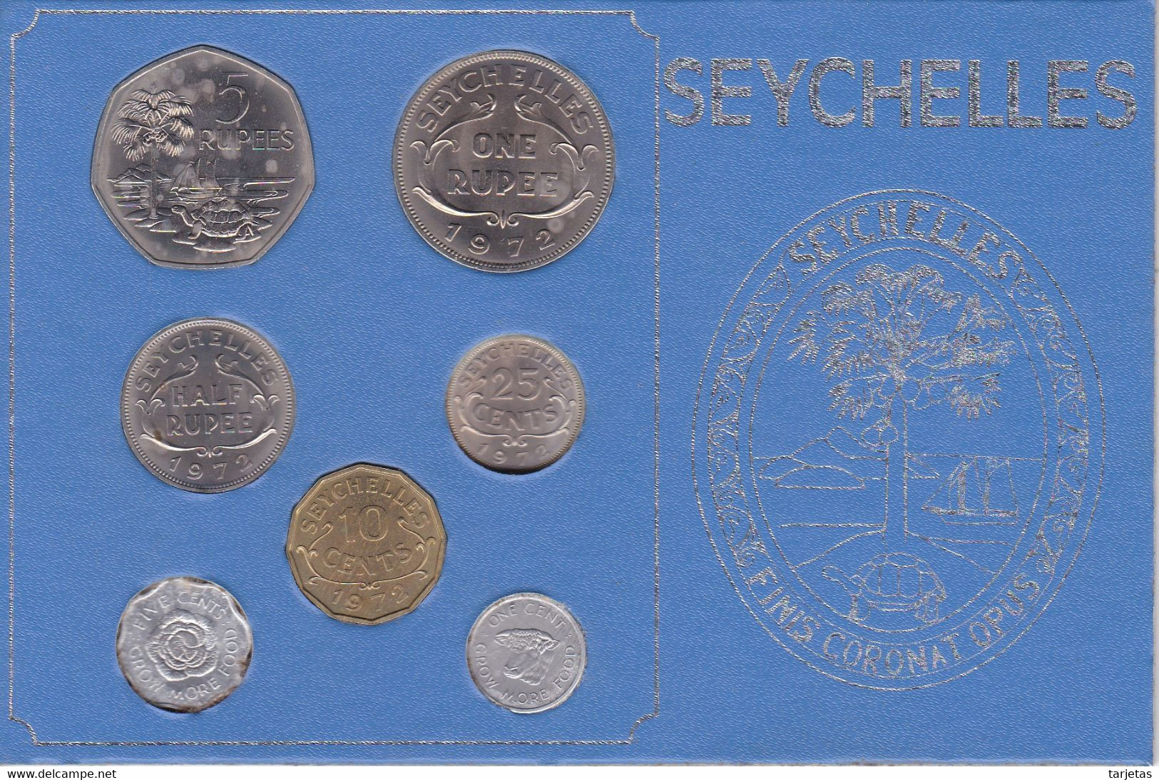 SERIE COMPLETA DE 7 MONEDAS DE SEYCHELLES DE LOS AÑOS 1972 - Seychellen