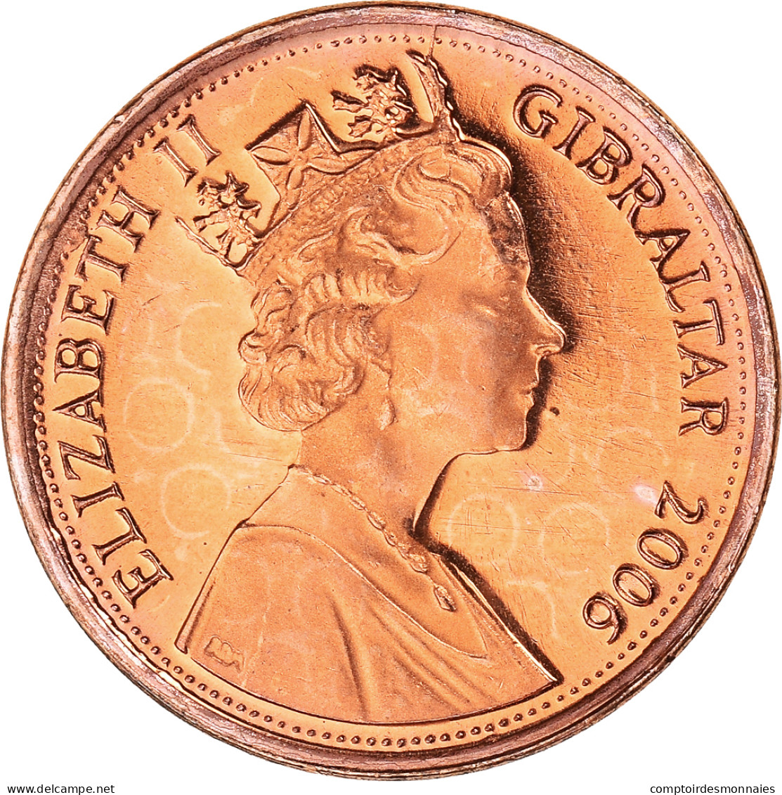 Monnaie, Gibraltar, Elizabeth II, Penny, 2006, SUP, Cuivre Plaqué Acier - Gibraltar