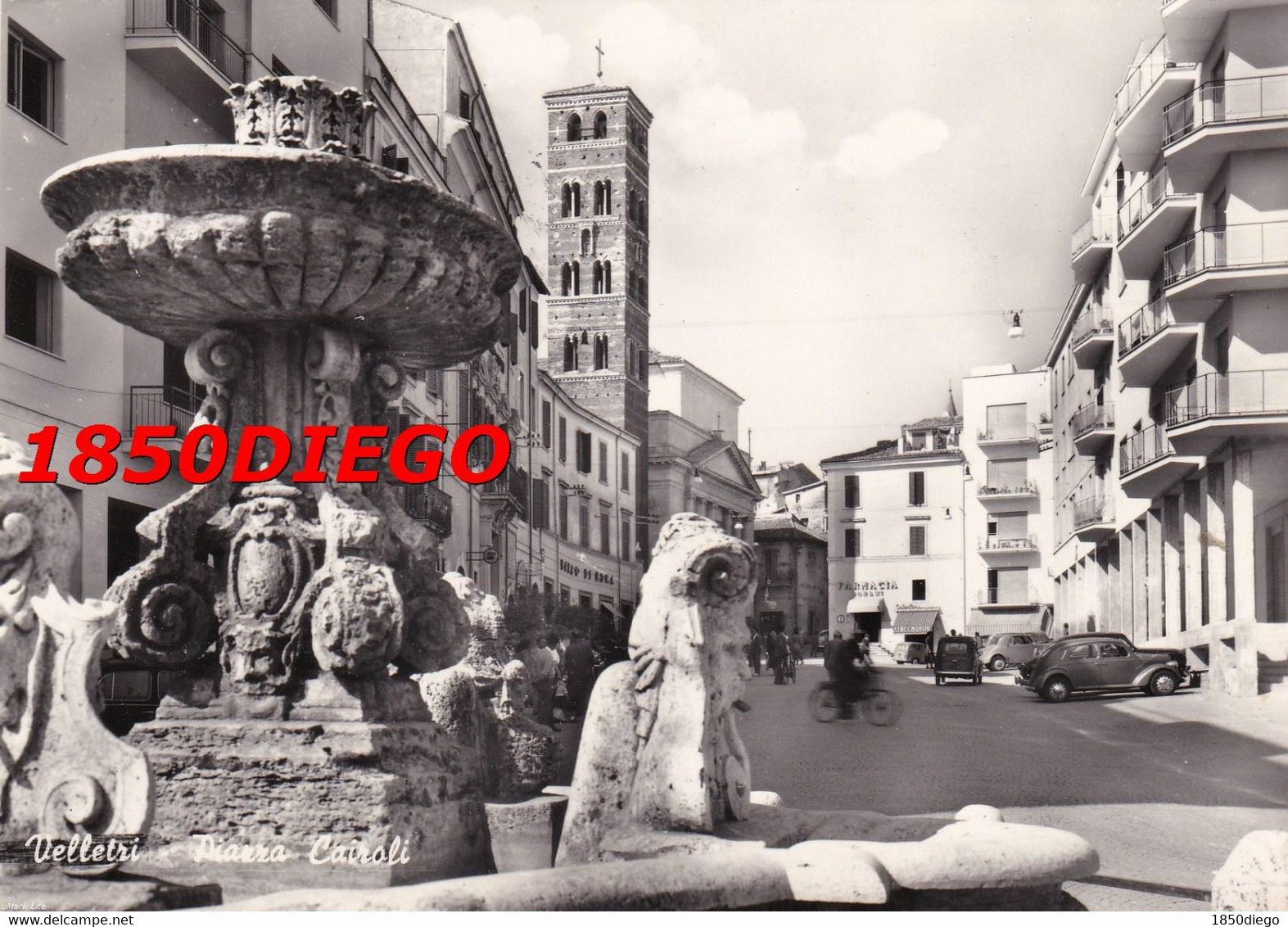 VELLETRI - PIAZZA CAIROLI F/GRANDE  VIAGGIATA  1956 ANIMAZIONE - Velletri