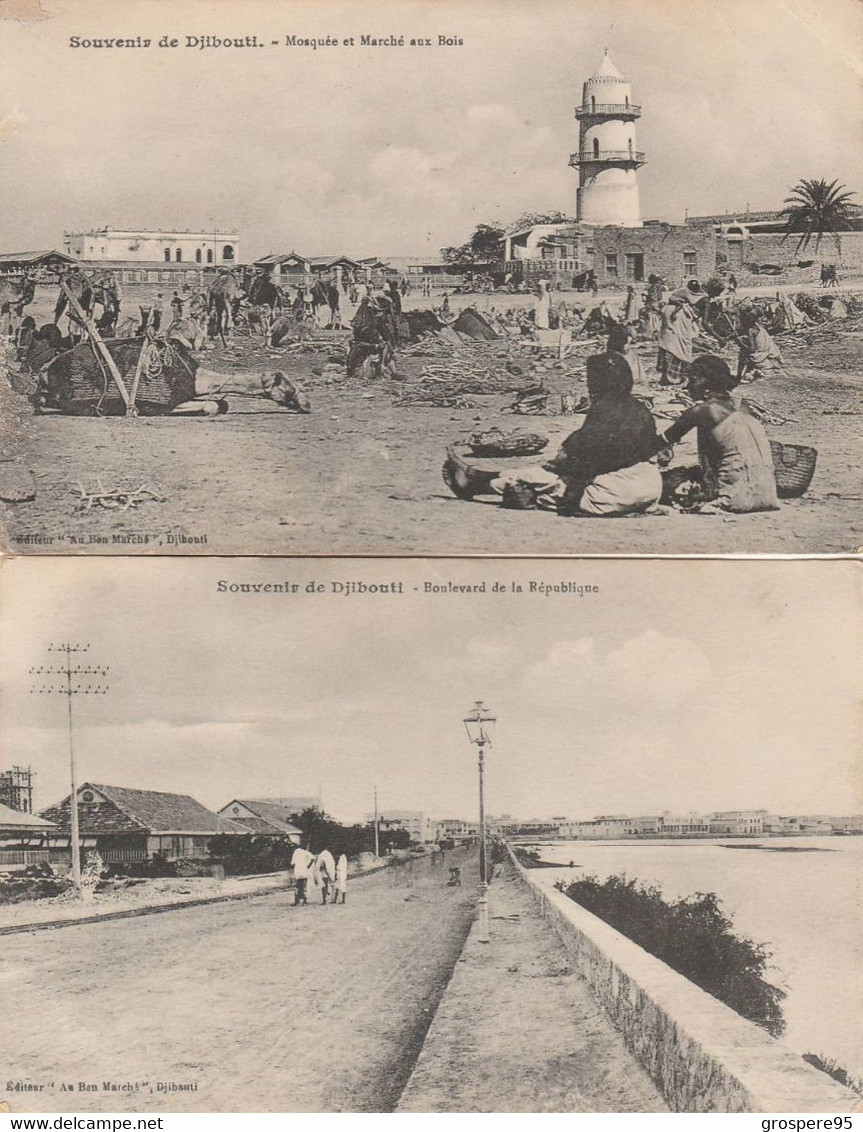 DJIBOUTI MOSQUEE ET MARCHE AUX BOIS + BOULEVARD DE LA REPUBLIQUE 1918 + QUARTIER SOMAL - Djibouti