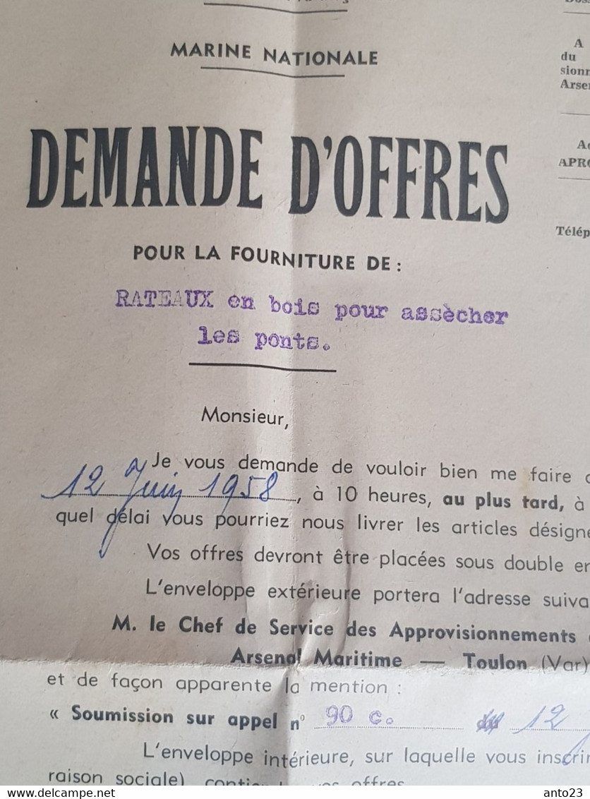 Plan D Un Râteau En Bois Pour Assécher Les Ponts Des Bateaux De La Marine National Document Officiel - Marine - - Andere Plannen