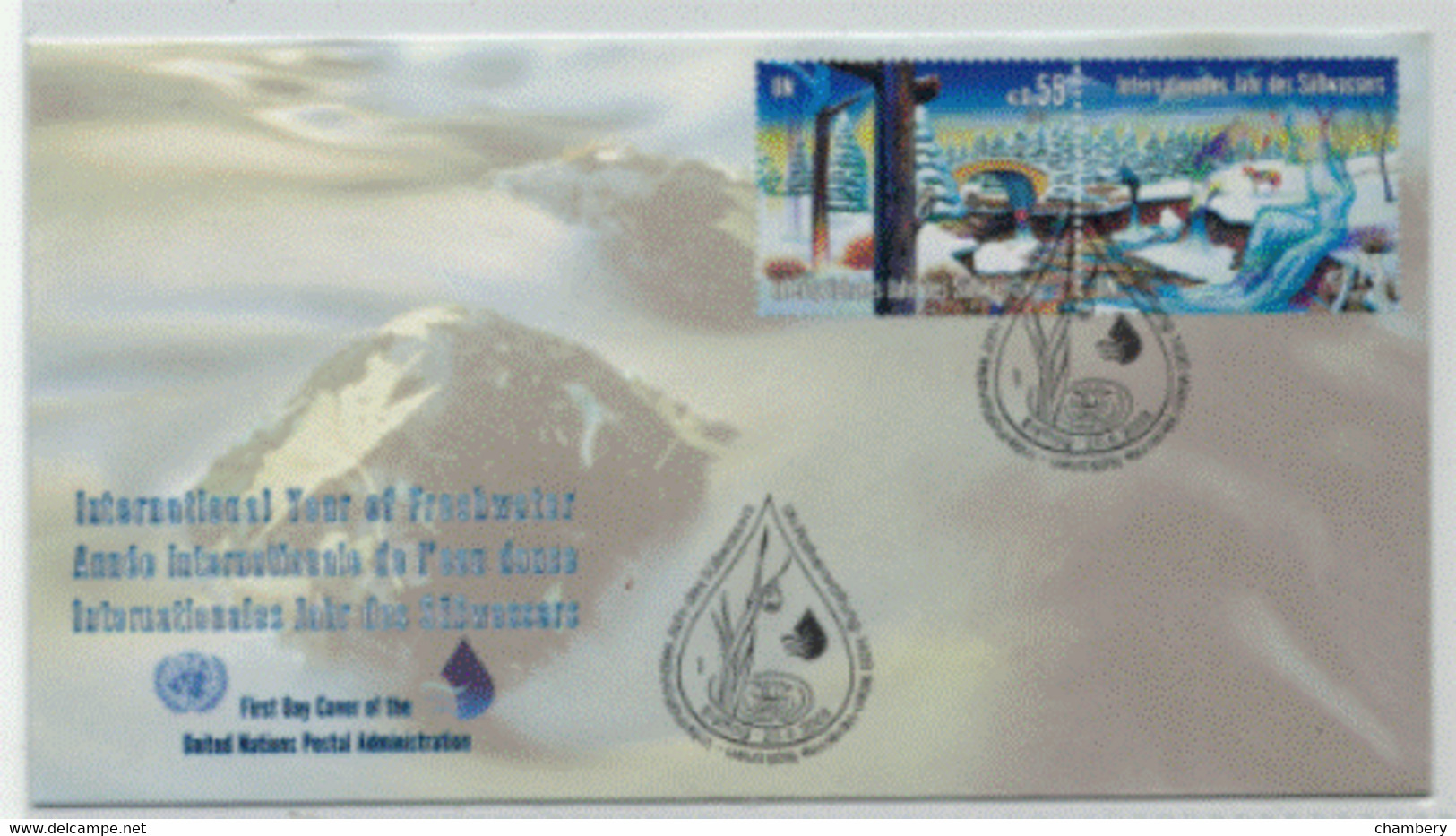 Nations Unies Vienne - "Année Internationale De L'eau Douce" - Série Oblité N° 405 à 406 Sur Envelo PF 1er Jour De 2003 - Storia Postale