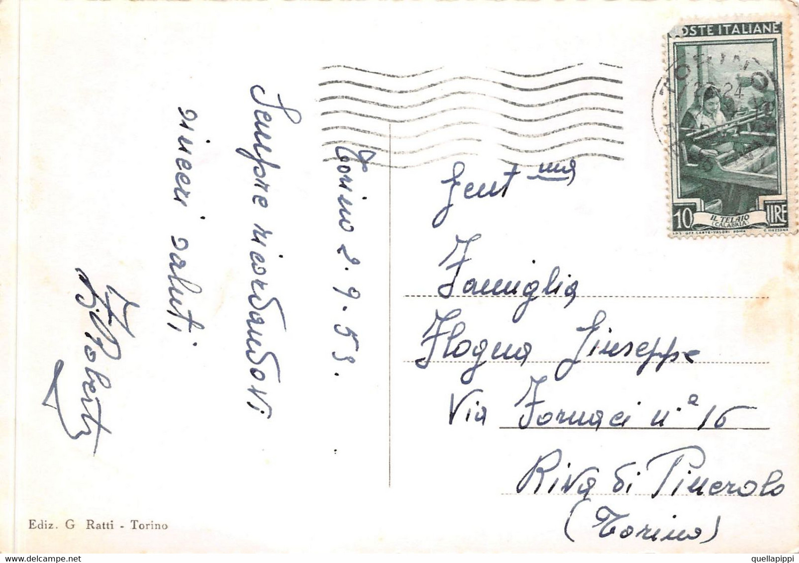 014287 "TORINO - PIAZZA E MONUMENTO A GIUSEPPE MAZZINI" ANIMATA, AUTO ANNI '50. CART  SPED 1953 - Plaatsen & Squares