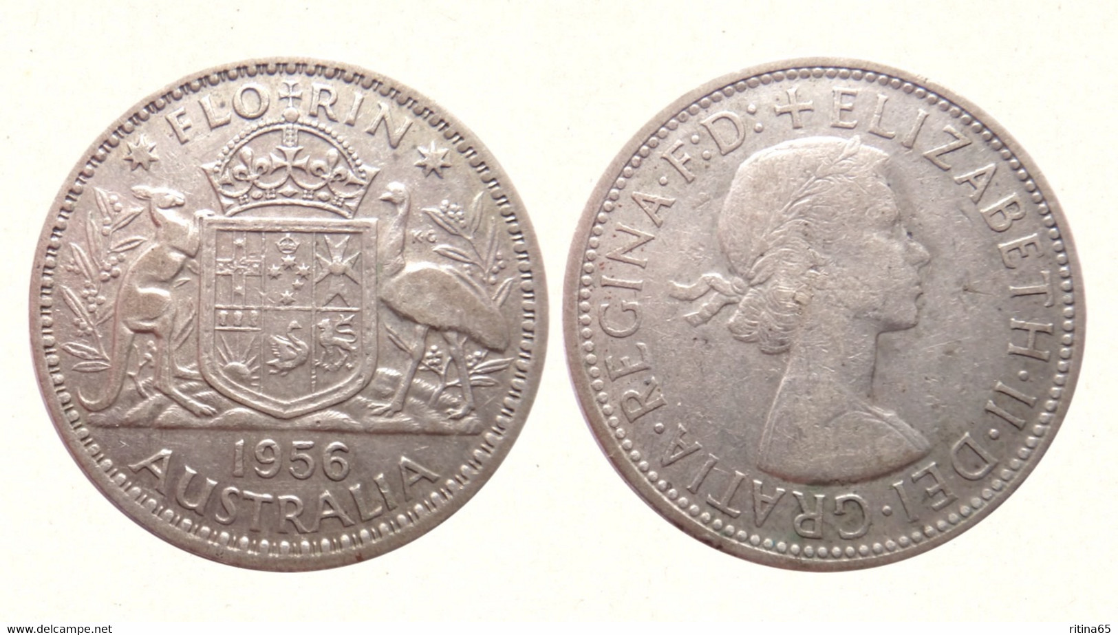 AUSTRALIA 2 SCELLINI 1956 IN ARGENTO - Florin