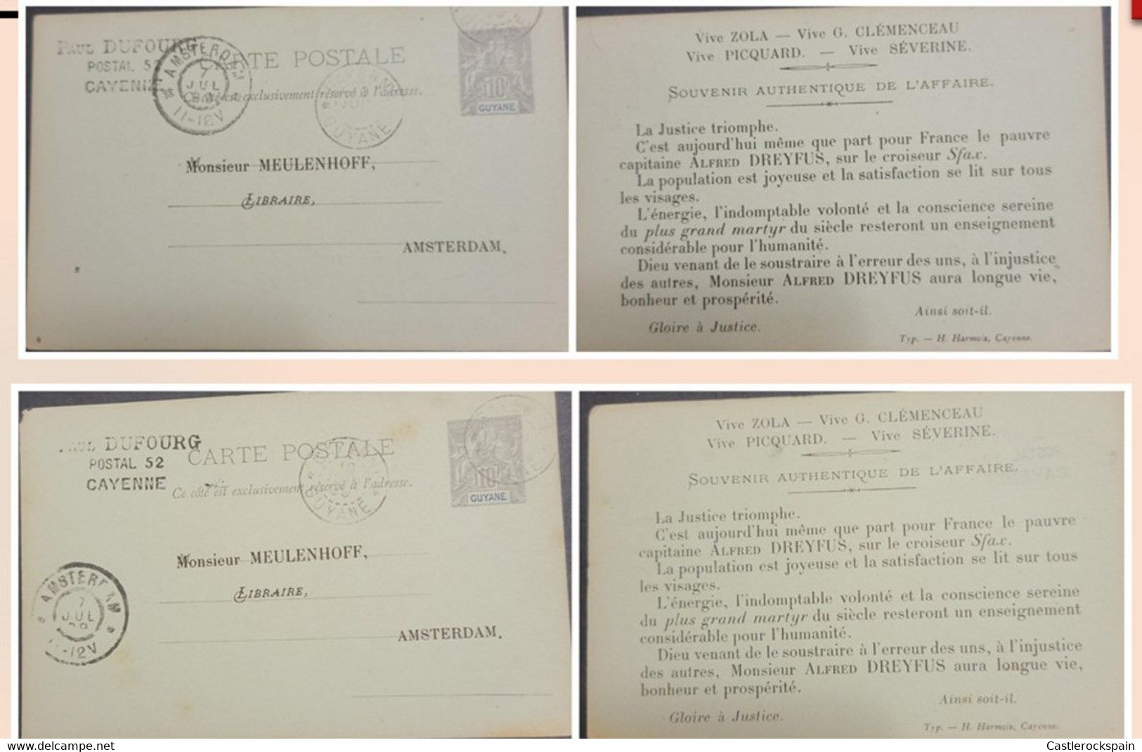 O) FRENCH GUYANA - GUIANA, JAPANESE TROOPS IN JAPAN, NAVIGATION AND COMMERCE, GUYANE COLONY,POSTAL STATIONERY, TO AMSTER - Other & Unclassified