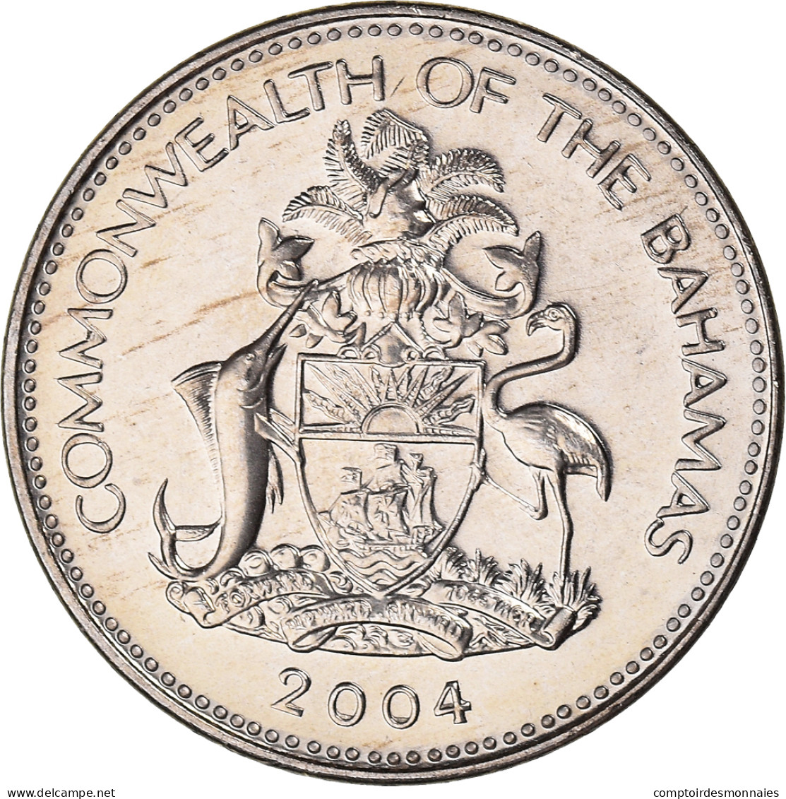 Monnaie, Bahamas, Elizabeth II, 5 Cents, 2004, Franklin Mint, SPL, Cupro-nickel - Bahamas