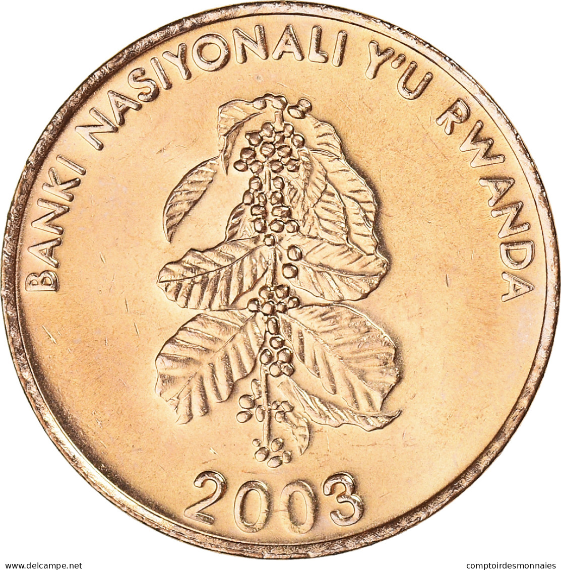 Monnaie, Rwanda, 5 Francs, 2003, SUP+, Brass Plated Steel, KM:23 - Rwanda