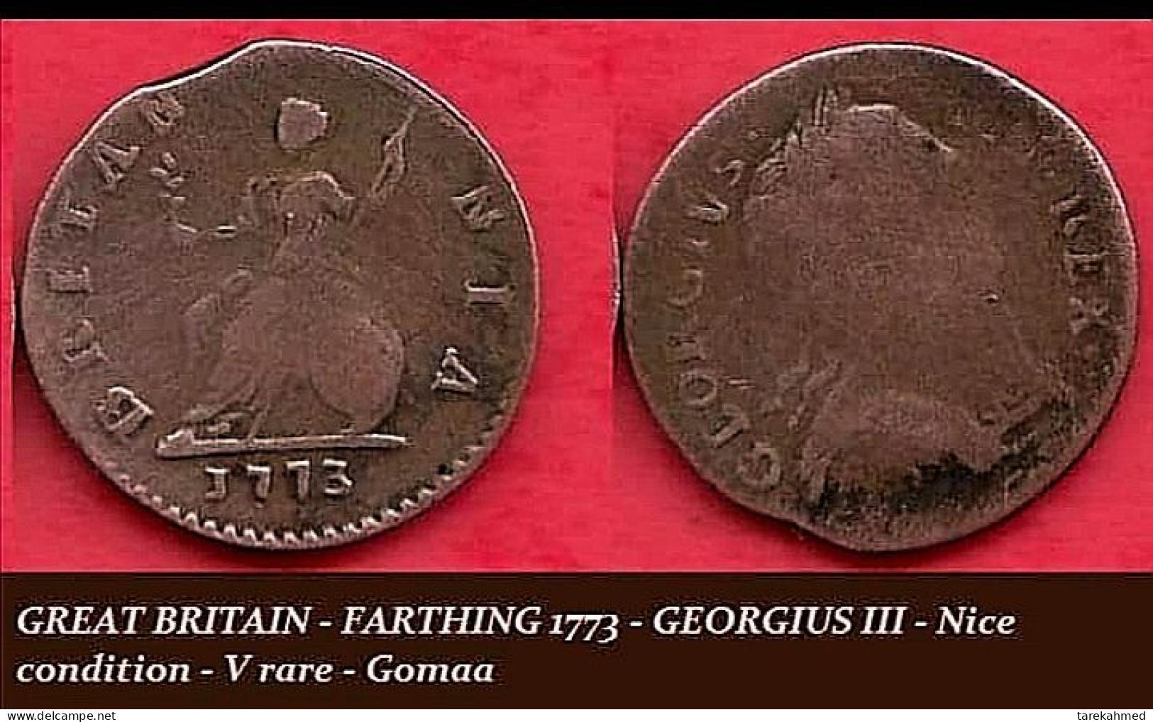 GREAT BRITAIN , FARTHING 1773 - GEORGIUS III , Gomaa - A. 1 Farthing