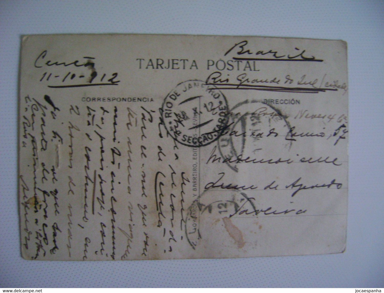 SPAIN / ESPANA - POSTCARD FROM CEUTA WITH 12 VIEWS ATTACHED SENT TO BRAZIL IN 1912 IN THE STATE - Ceuta