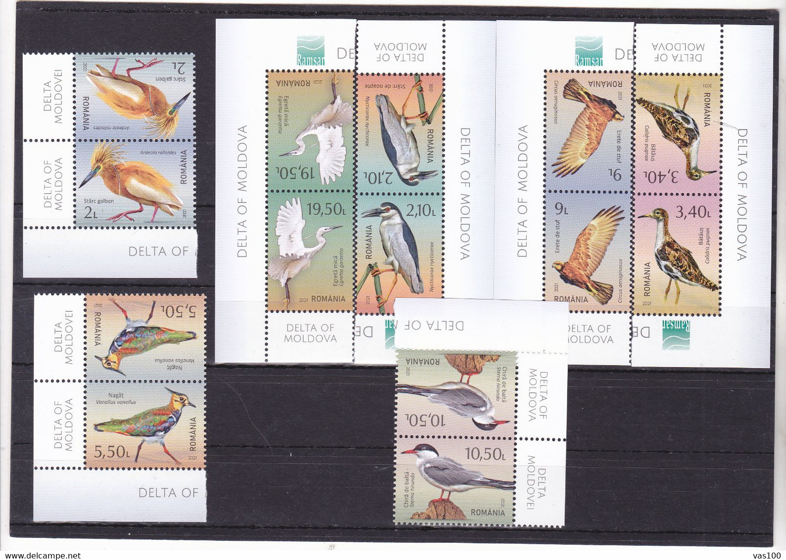 ROMANIA 2021 STAMPS MOLDAVIAN DELTA IASI BIRDS NATURE MNH POST,TETE-BECHE! - Nuevos