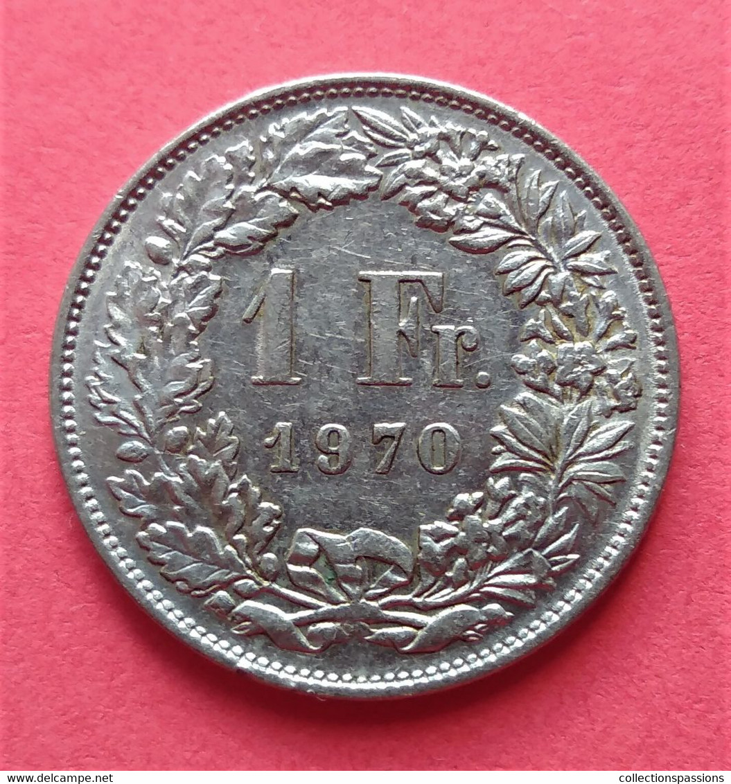 - SUISSE - 1 Franc - 1970 - - 1 Franken