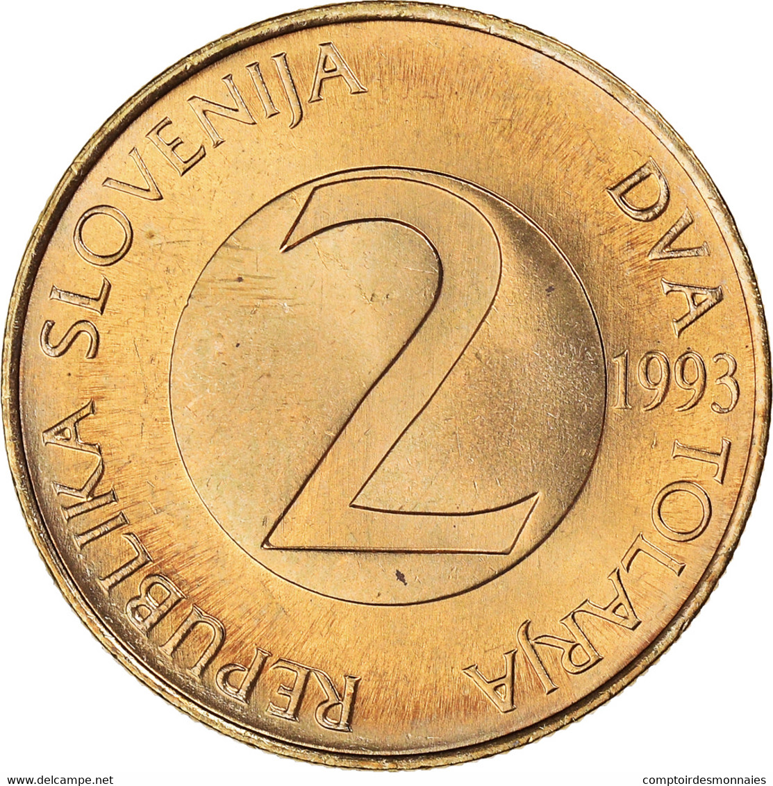 Monnaie, Slovénie, 2 Tolarja, 1993, SUP+, Nickel-Cuivre, KM:5 - Slovénie