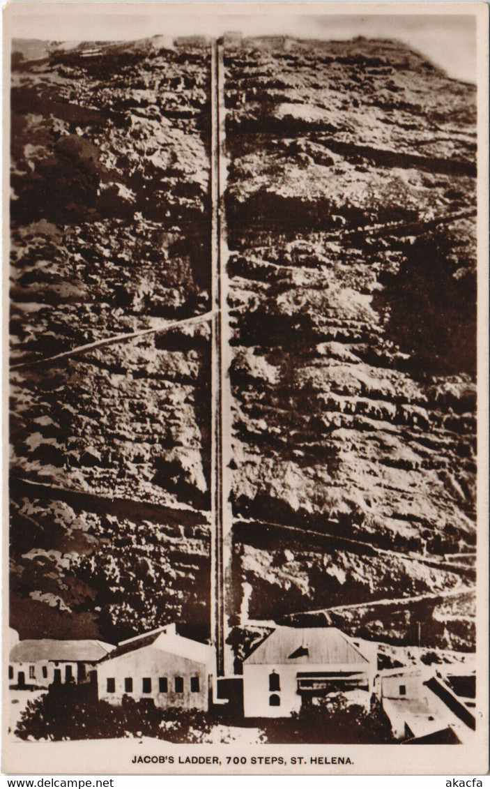 PC SAINT HELENA, JACOB'S LADDER, Vintage REAL PHOTO Postcard (b44195) - Sainte-Hélène