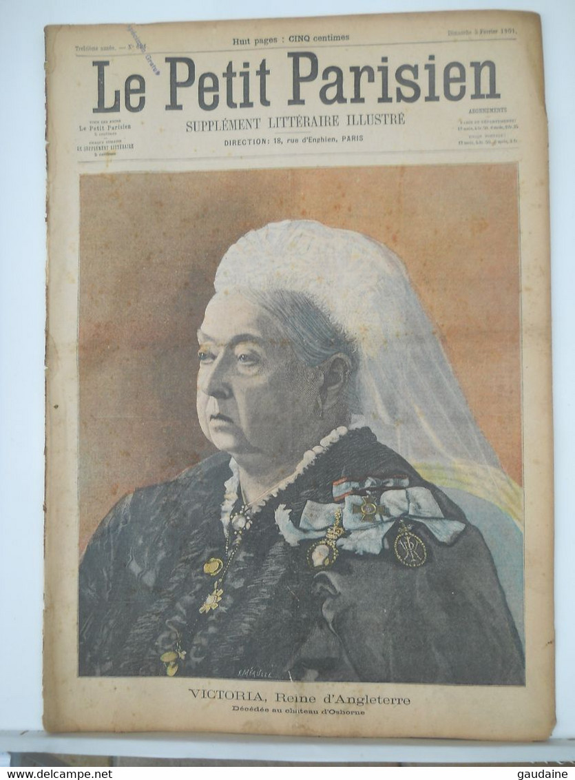 LE PETIT PARISIEN N°626 – 3 FEVRIER 1901 –VICTORIA, REINE D’ANGLETERRE -  HONGRIE, NOCES DEVOREES PAR DES LOUPS - Le Petit Parisien