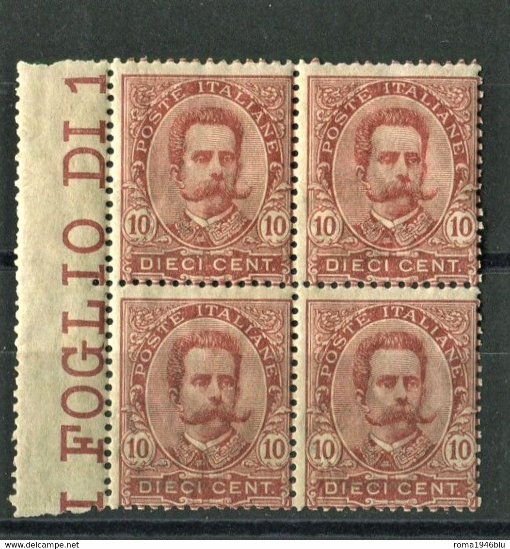 REGNO 1891 EFFIGIE UMBERTO I 10 C. QUARTINA ** MNH - Nuovi